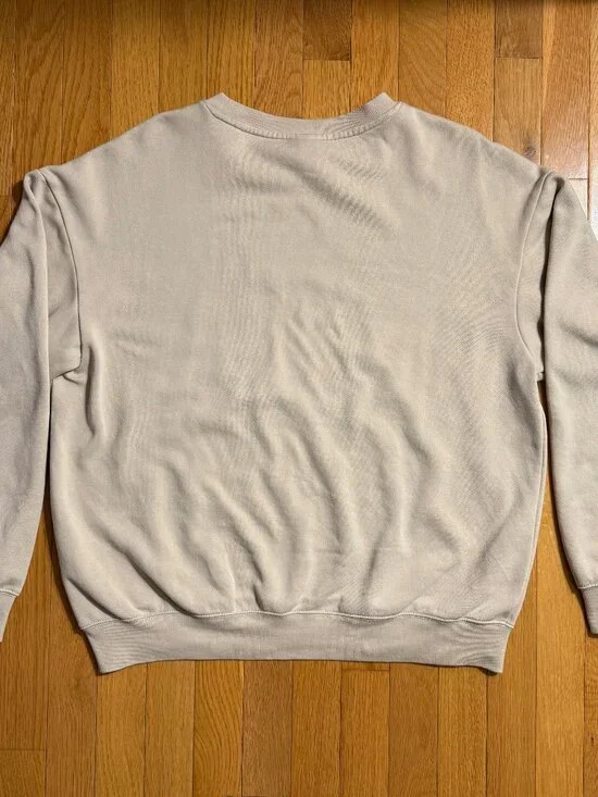 H&M Beige Relaxed Fit Blank Crew Neck Sweater Size M - Picture 2 of 2
